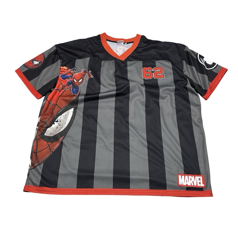 Marvel Spiderman Men's Double Sided V Neck Jersey Shirt Venom Size 3XL 30x33